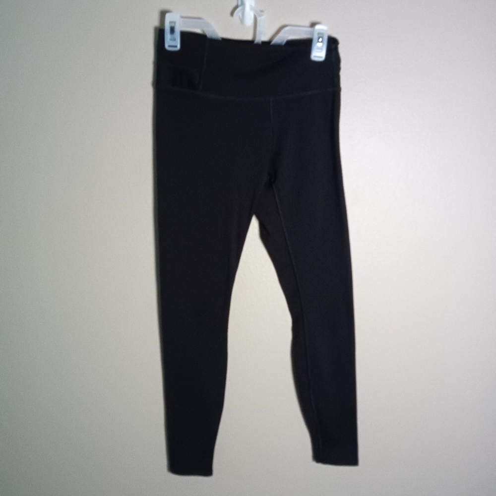 🦋 Pure Barre 7/8 Leggings Black Logo Yoga #418 Made in USA Size S
